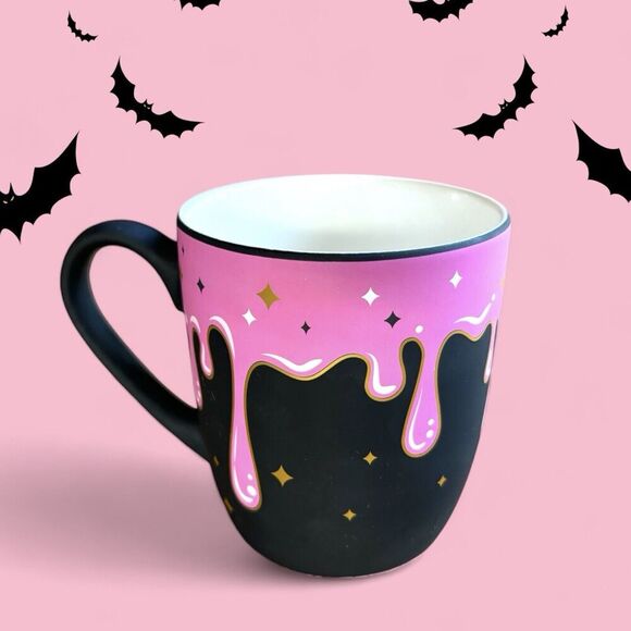 cobwebs Other - Cobwebs & Cauldrons Viral TikTok Halloween Mug, Black & Hot Pink Sparkle Drip